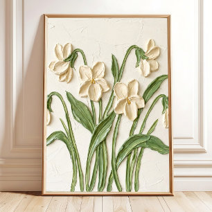 Moderne Impasto Paarse Muur Kunst Canvas Print
