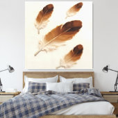 Moderne Impasto Textuur Bruine Veer Olie Kunst Canvas Afdruk (Insitu (Slaapkamer))