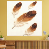 Moderne Impasto Textuur Bruine Veer Olie Kunst Canvas Afdruk (Insitu (Woonkamer))
