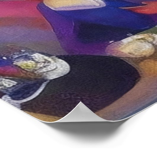 Moderne impressionist Een drukke bar Poster (Hoek)