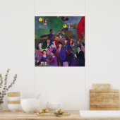 Moderne impressionist Een drukke bar Poster (Keuken)