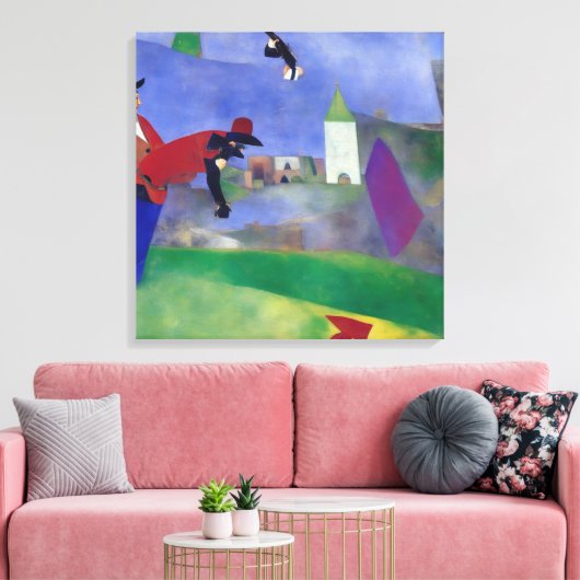 Moderne impressionist na het duel canvas afdruk (Insitu (Woonkamer))