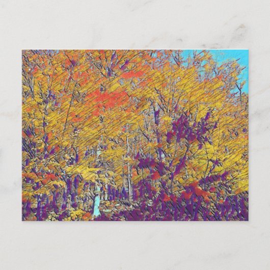 moderne impressionist Trees Briefkaart (Voorkant)