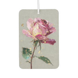 Moderne Impressionistische Goudblad Roze Roos Olie Luchtverfrisser