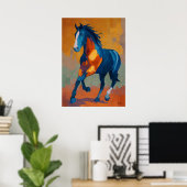 Moderne Impressionistische Paarden Schildering Kle Poster (Thuiskantoor)