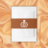 Moderne in elkaar grijpende ringen bruiloft uitnodigingen wikkel