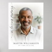 Moderne In Lieve Herinnering Foto Script Rouwrand  Poster (Voorkant)