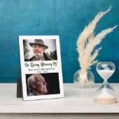 Moderne 'In Loving Memory' 2 Foto Fotoplaat (Zijkant)