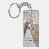 Moderne “In Loving Memory” Foto Aandenken Sleutelhanger (Voorkant Links)
