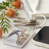 Moderne “In Loving Memory” Foto Aandenken Sleutelhanger (Voorkant Rechts)