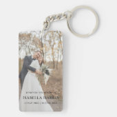 Moderne “In Loving Memory” Foto Aandenken Sleutelhanger (achterkant)