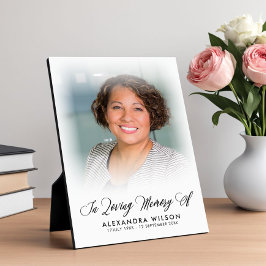 Moderne 'In Loving Memory' Foto Fotoplaat