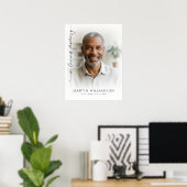 Moderne In Loving Memory Foto Script Funeral Foam Poster (Thuiskantoor)