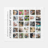 Moderne 'In Loving Memory' Fotocollage Fleece Deken (Voorkant (Horizontaal))