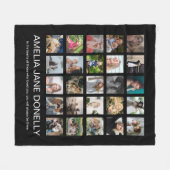 Moderne 'In Loving Memory' Fotocollage Fleece Deken (Voorkant (Horizontaal))