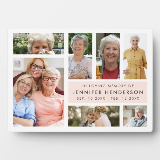 Moderne 'In Loving Memory' Fotocollage Fotoplaat (voorkant)