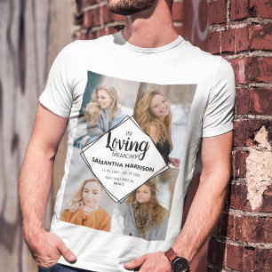 Moderne 'In Loving Memory' Fotocollage Herdenking T-shirt