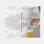 Moderne 'In Loving Memory' Marmeren Fotobewaarplaa Fleece Deken (Voorkant (Horizontaal))