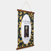 Moderne 'In Loving Memory' Schuimplaat met Foto Hangend Wandkleed (Gebogen)