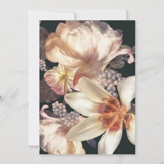 Moderne, in reliëf gemaakte Romantische Florals br Kaart (Achterkant)