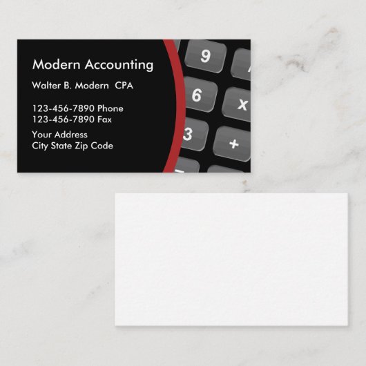 Moderne indeling van accountant visitekaartje (Voorkant / Achterkant)