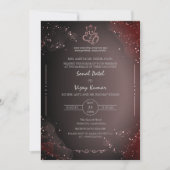 Moderne Indiase Hindoe Bruiloft Ganesha Logo BW Kaart (Voorkant)