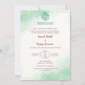 Moderne Indiase Hindoe Bruiloft Ganesha Logo Minim Kaart (Voorkant)