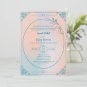 Moderne Indiase Hindoe Bruiloft Minimalistisch Kaart (Staand voorkant)