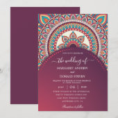moderne indiase huwelijksuitnodiging kaart (Voorkant / Achterkant)