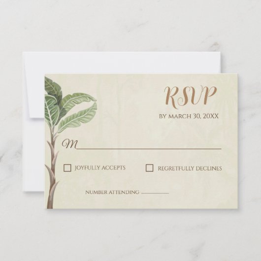 Moderne Indiase Pichwai-reactiekaart RSVP Kaartje (Voorkant)