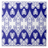 Moderne Indiase traditionele witte & blauwe klassi Tegeltje (Voorkant)