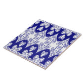 Moderne Indiase traditionele witte & blauwe klassi Tegeltje (Zijkant)