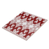 Moderne Indiase traditionele witte & rode klassiek Tegeltje (Zijkant)