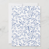 Moderne indigo blauw vertrekt trouwparen douche kaart (Achterkant)