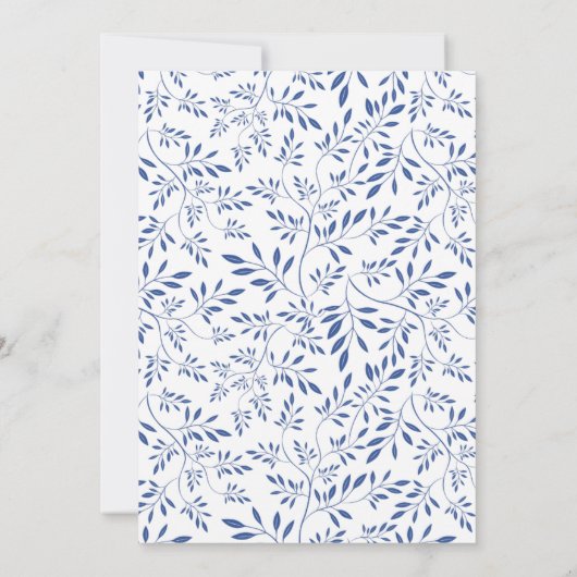 Moderne indigo blauw vertrekt trouwparen douche kaart (Achterkant)