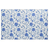 Moderne Indigo Blue Cone Flowers op White Stof (Fat Quarter)