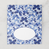 Moderne indigo Blue Waterverf Butterfly Plaatskaartje (Buitenkant ongevouwen)