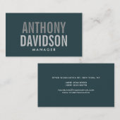 Moderne Indigo Kleur Huge Bold Text Visitekaartje (Voorkant / Achterkant)