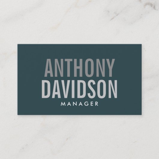 Moderne Indigo Kleur Huge Bold Text Visitekaartje (Voorkant)