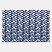 Moderne indigo Navy Shibori Pattern wrapping Sheet Inpakpapier Vel (Voorkant 3)