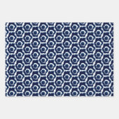 Moderne indigo Navy Shibori Pattern wrapping Sheet Inpakpapier Vel (Voorkant)
