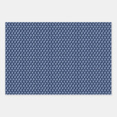 Moderne indigo Navy Shibori Pattern wrapping Sheet Inpakpapier Vel (Voorkant)