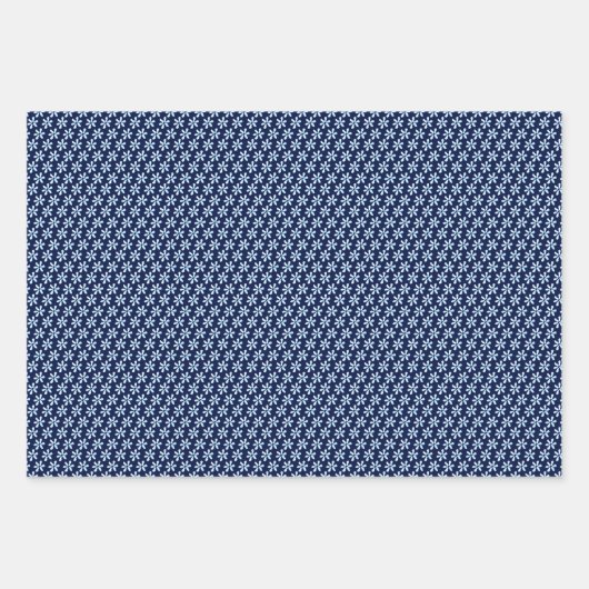 Moderne indigo Navy Shibori Pattern wrapping Sheet Inpakpapier Vel (Voorkant)