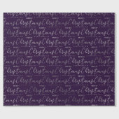 Moderne Indigo “Prettig Kerstfeest” Scriptpatroon Cadeaupapier (Vlak)