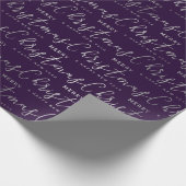 Moderne Indigo “Prettig Kerstfeest” Scriptpatroon Cadeaupapier (Hoek)