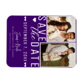 Moderne Indigo Save the Date 2 Foto Bruiloft Magneet (Horizontaal)