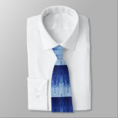 Moderne Indigo Shibori Tie-Dye Gradiënt Patroon Stropdas (Gebonden)