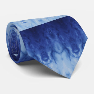 Moderne Indigo Shibori Tie-Dye Gradiënt Patroon Stropdas