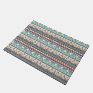 Moderne Indische geometrische driehoeken en strips Deurmat