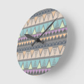 Moderne Indische geometrische driehoeken en strips Ronde Klok (Hoek)